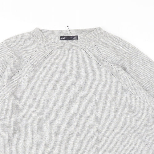 Marks and Spencer Womens Grey Crew Neck Polyester Pullover Jumper Size XL
