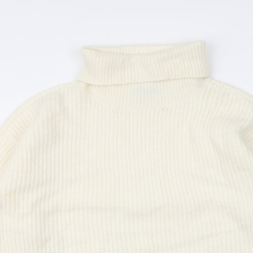 Marks and Spencer Womens Ivory Roll Neck Polyamide Pullover Jumper Size M