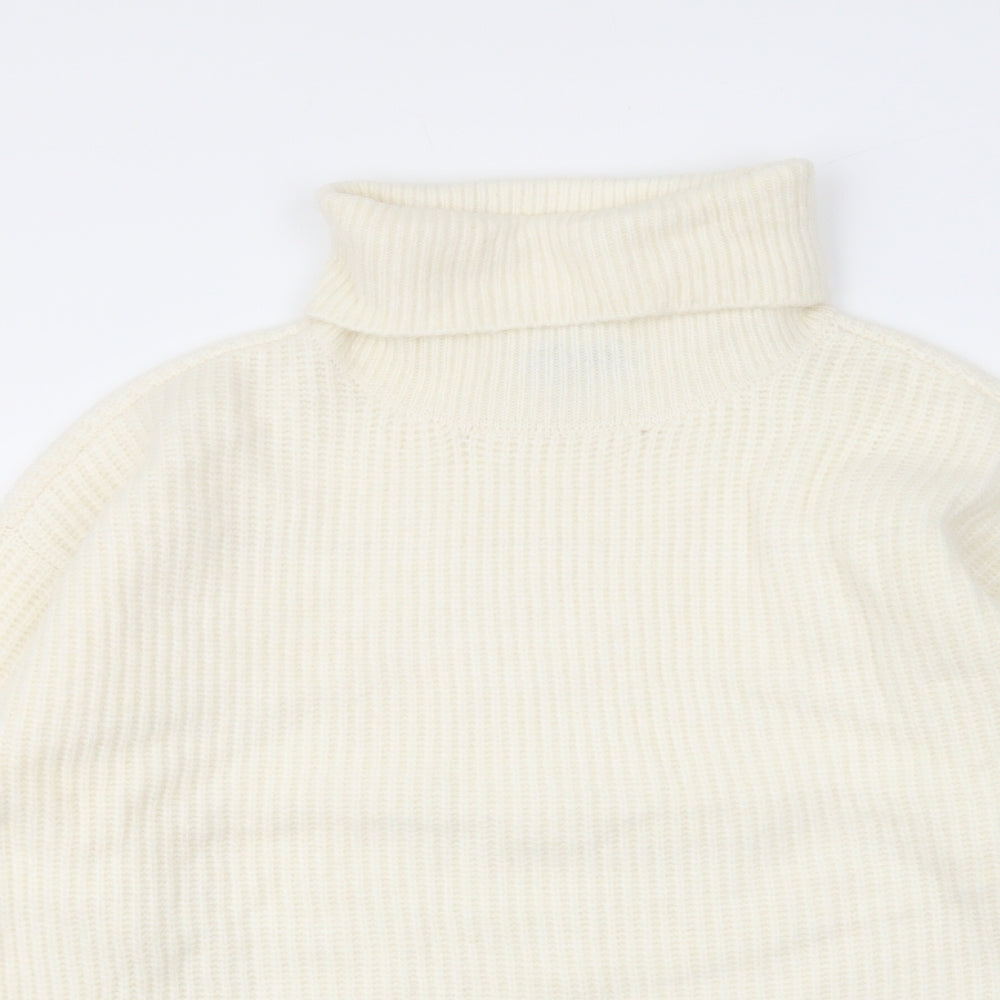 Marks and Spencer Womens Ivory Roll Neck Polyamide Pullover Jumper Size M