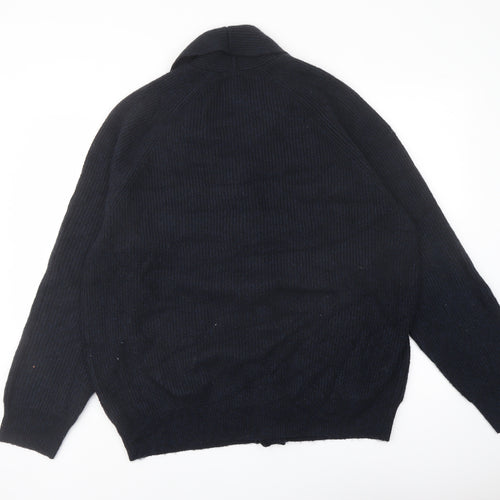 Marks and Spencer Mens Blue V-Neck Acrylic Cardigan Jumper Size XL Long Sleeve