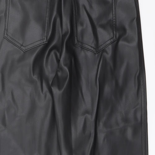 Marks and Spencer Womens Black Polyester Trousers Size 10 L24 in Regular Button
