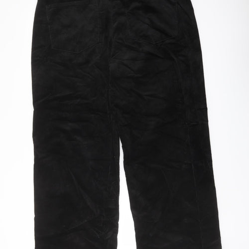 Marks and Spencer Womens Black Cotton Trousers Size 20 L29 in Regular Button