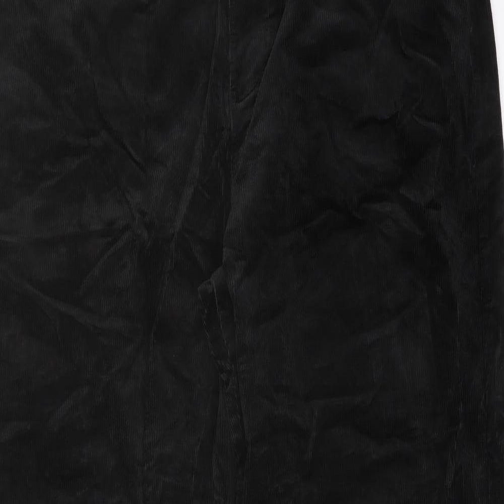 Marks and Spencer Womens Black Cotton Trousers Size 20 L29 in Regular Button