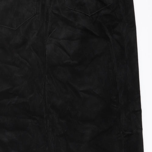 Marks and Spencer Womens Black Cotton Trousers Size 20 L29 in Regular Button