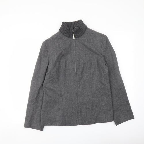 Autograph Womens Grey Jacket Blazer Size 14 Zip