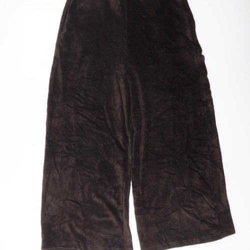 Marks and Spencer Womens Brown Cotton Trousers Size 12 L24 in Regular