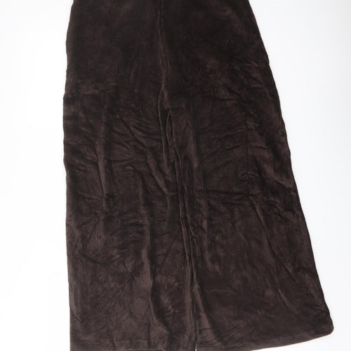 Marks and Spencer Womens Brown Cotton Trousers Size 12 L24 in Regular