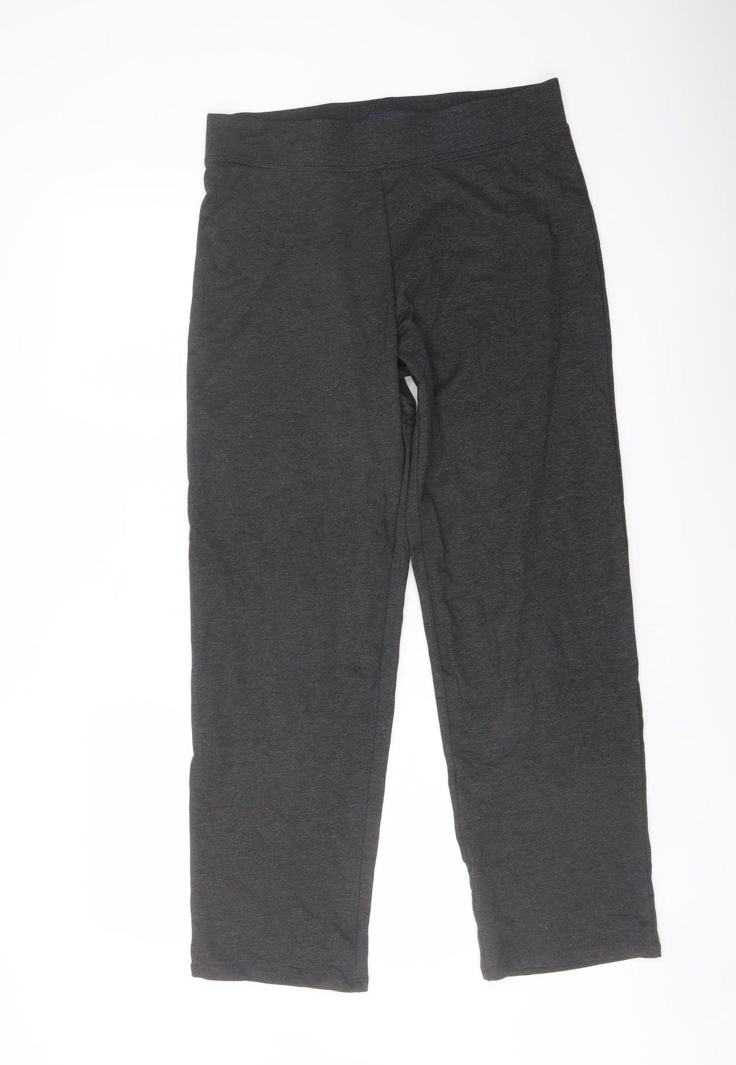 Marks and Spencer Womens Grey Polyester Sweatpants Trousers Size 12 L28 in Regular