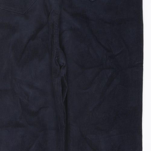 Marks and Spencer Womens Blue Cotton Trousers Size 20 L29 in Regular Button