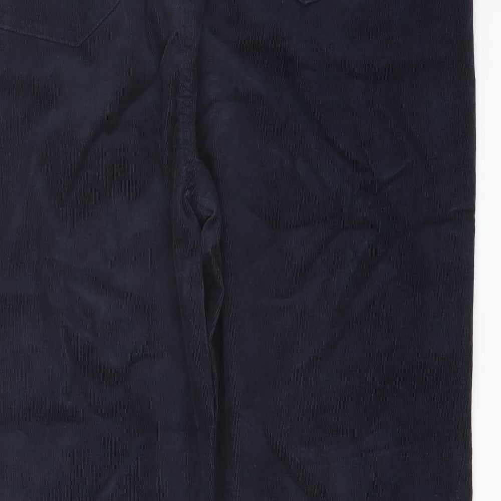 Marks and Spencer Womens Blue Cotton Trousers Size 20 L29 in Regular Button