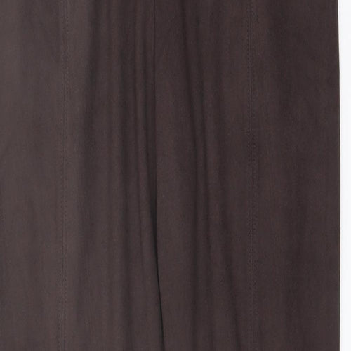 Marks and Spencer Womens Brown Polyester Trousers Size 12 L32 in Regular