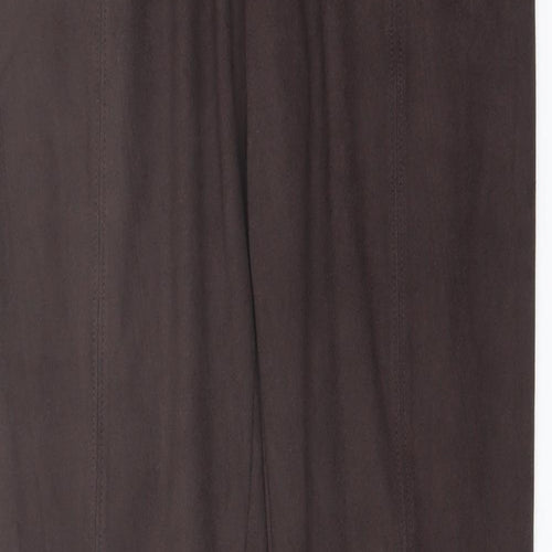 Marks and Spencer Womens Brown Polyester Trousers Size 12 L32 in Regular