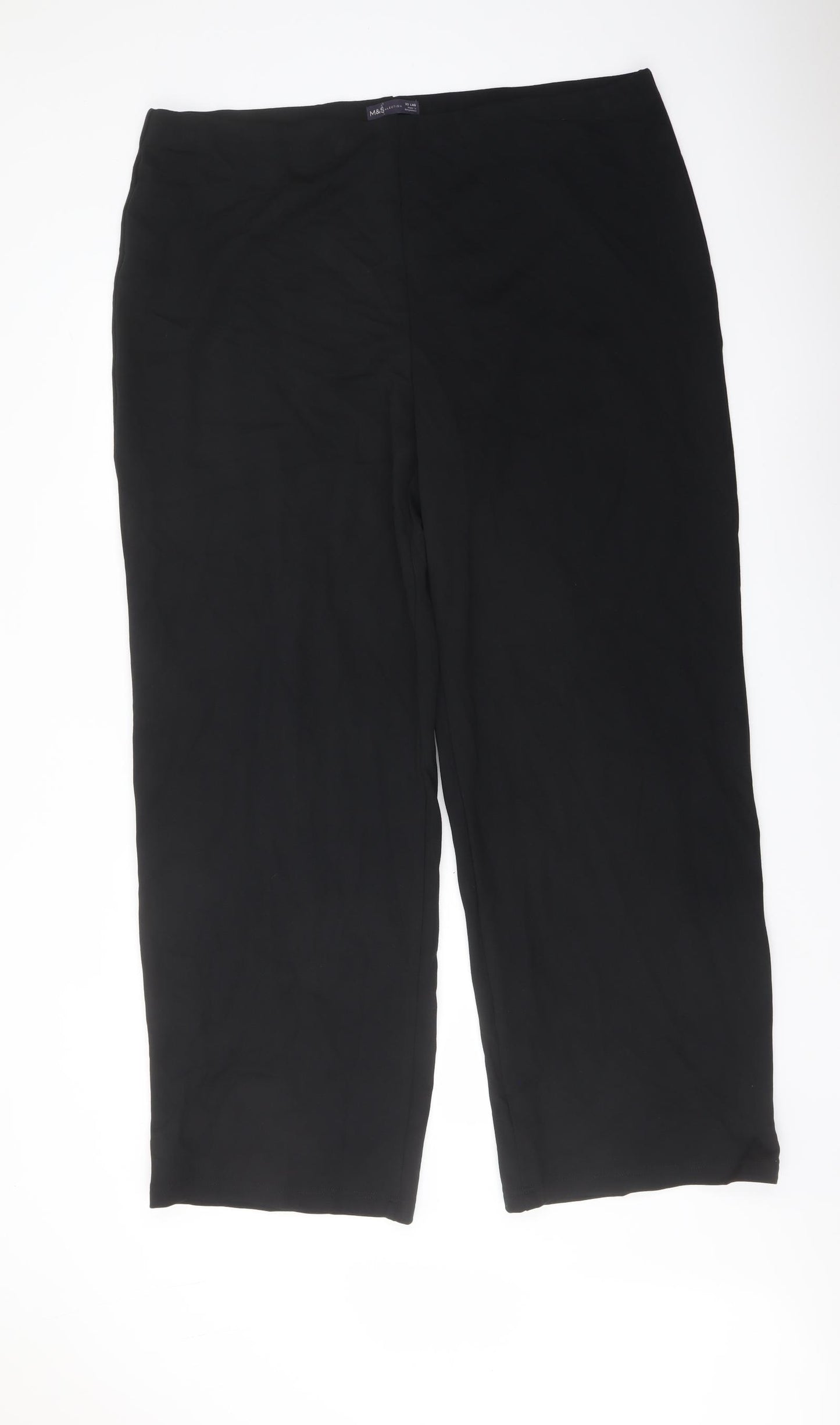 Marks and Spencer Womens Black Polyester Sweatpants Trousers Size 22 L30 in Regular