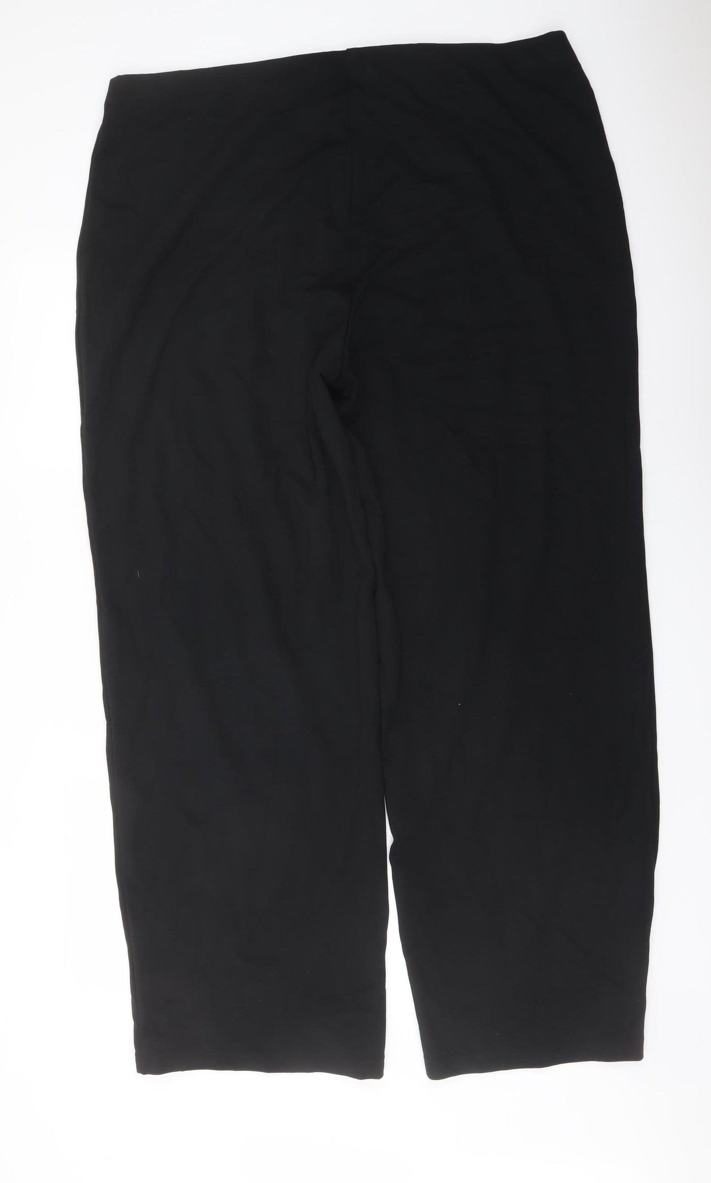 Marks and Spencer Womens Black Polyester Sweatpants Trousers Size 22 L30 in Regular