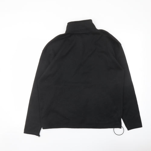 PINK Womens Black Polyester Pullover Sweatshirt Size S Zip
