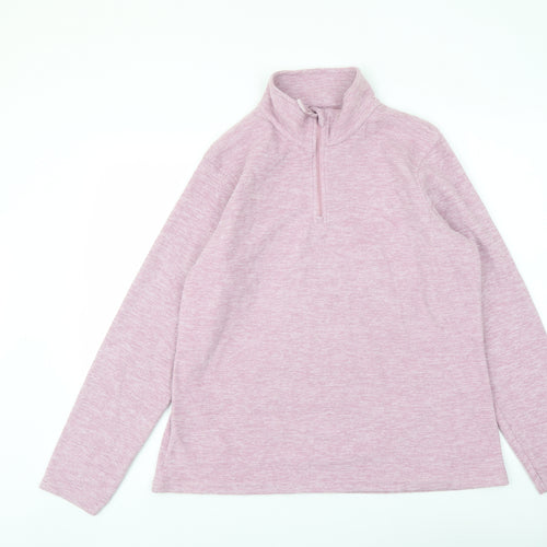 Mountain Warehouse Womens Pink Polyester Pullover Sweatshirt Size 10 Zip