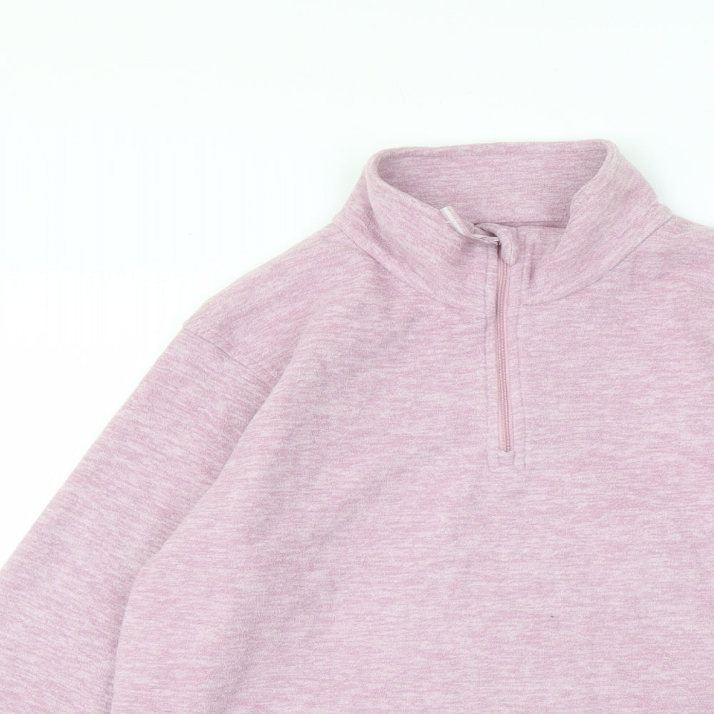 Mountain Warehouse Womens Pink Polyester Pullover Sweatshirt Size 10 Zip
