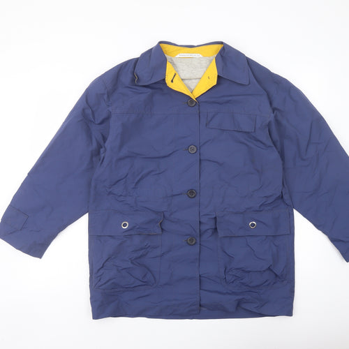 Marks and Spencer Womens Blue Jacket Coat Size 8 Button