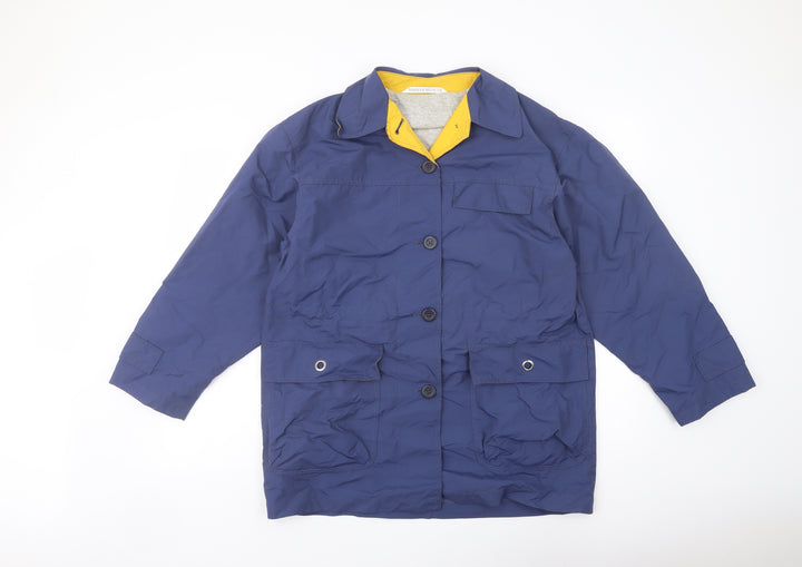 Marks and Spencer Womens Blue Jacket Coat Size 8 Button