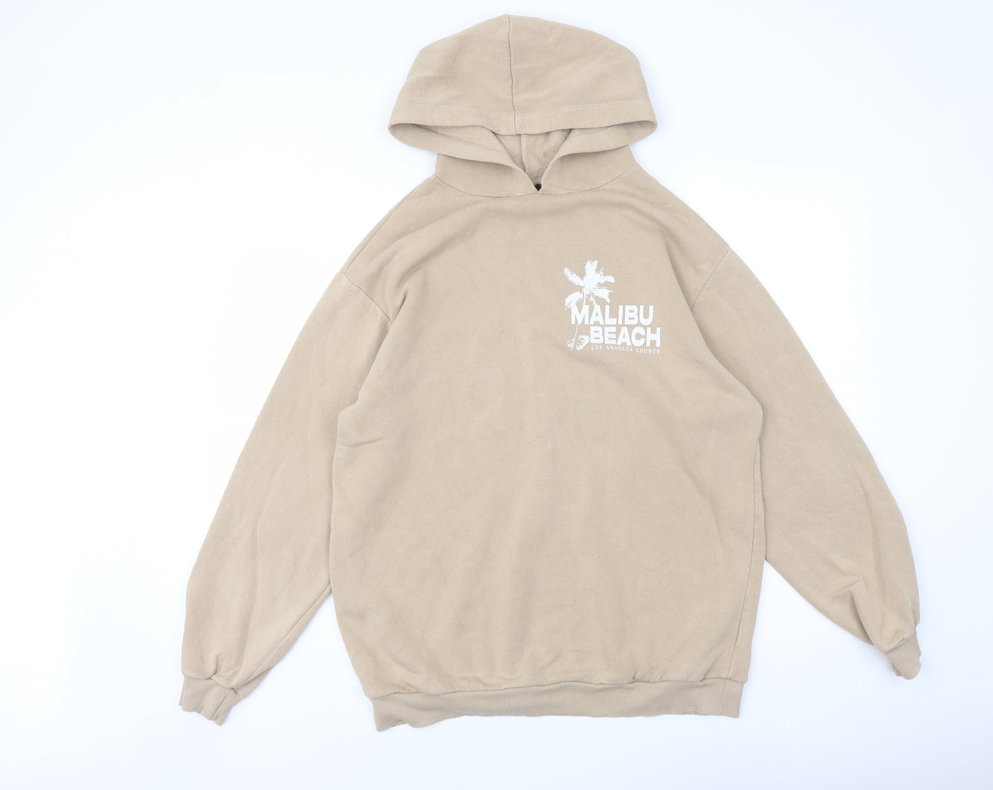 New Look Boys Beige Cotton Pullover Hoodie Size 14-15 Years Pullover - Malibu Beach