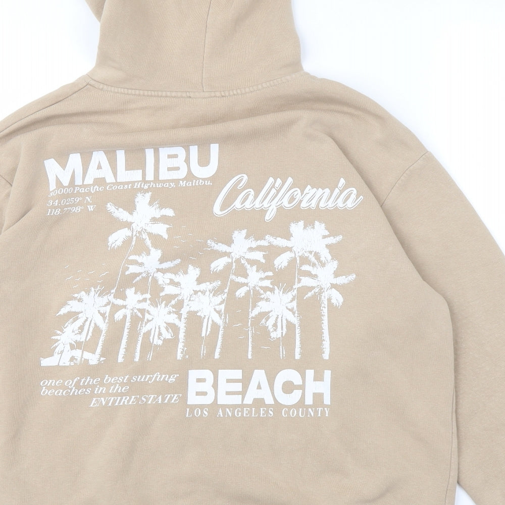 New Look Boys Beige Cotton Pullover Hoodie Size 14-15 Years Pullover - Malibu Beach