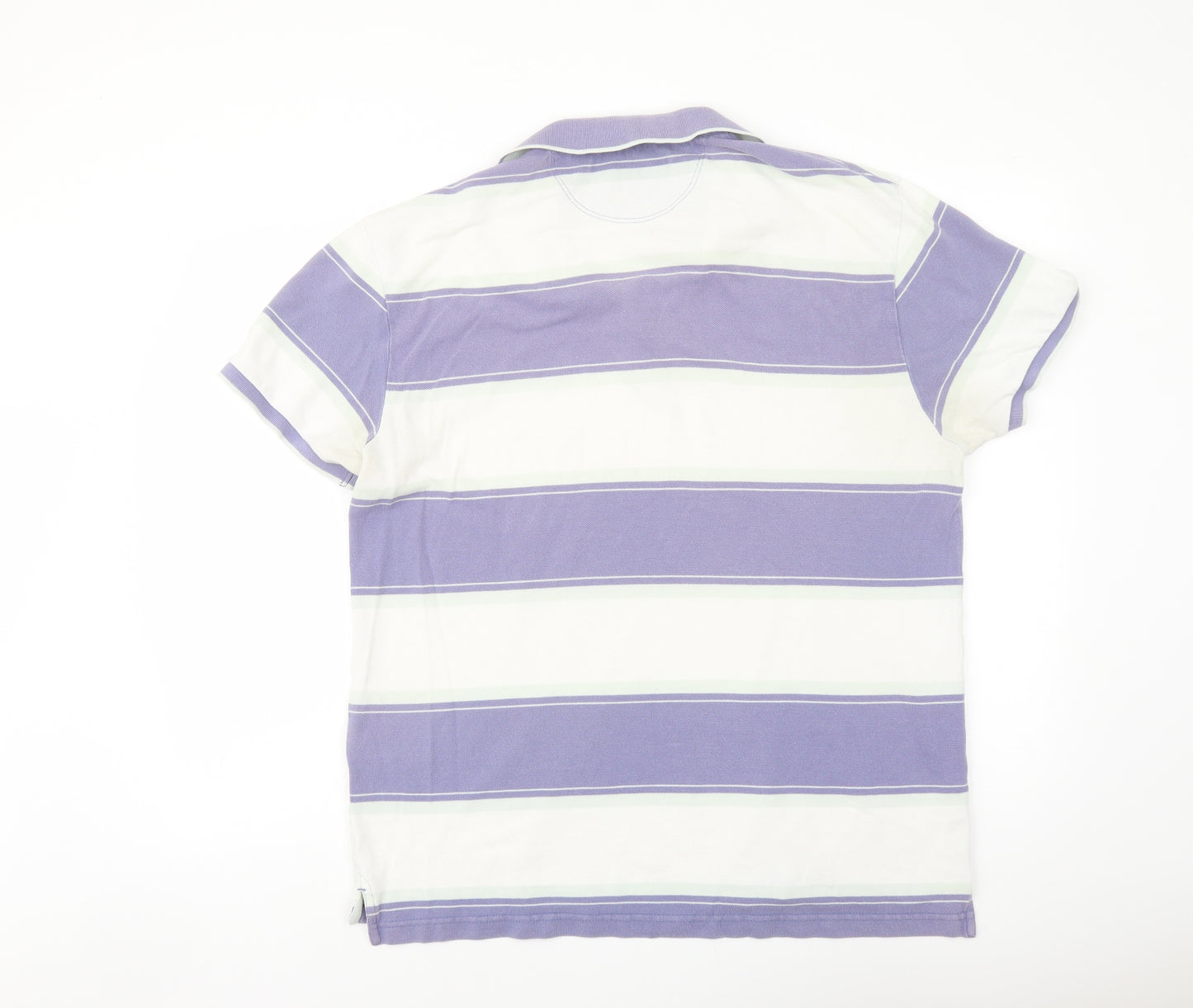Levi's Mens Purple Striped Cotton Polo Size XL Collared Button