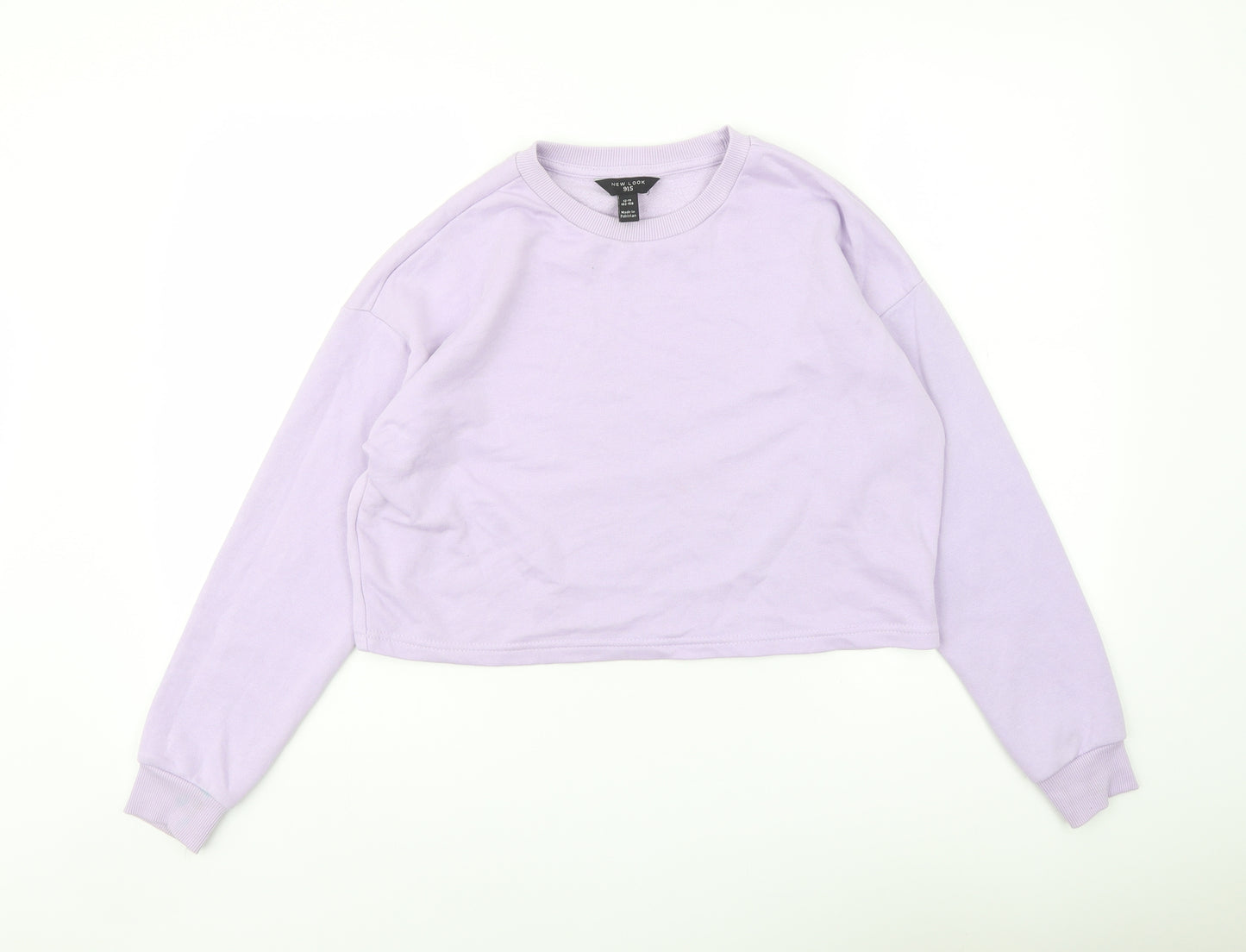New Look Girls Purple Cotton Pullover Sweatshirt Size 12-13 Years Pullover
