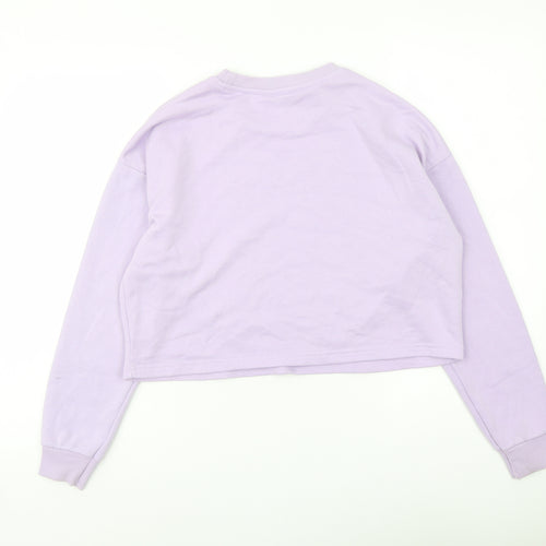 New Look Girls Purple Cotton Pullover Sweatshirt Size 12-13 Years Pullover