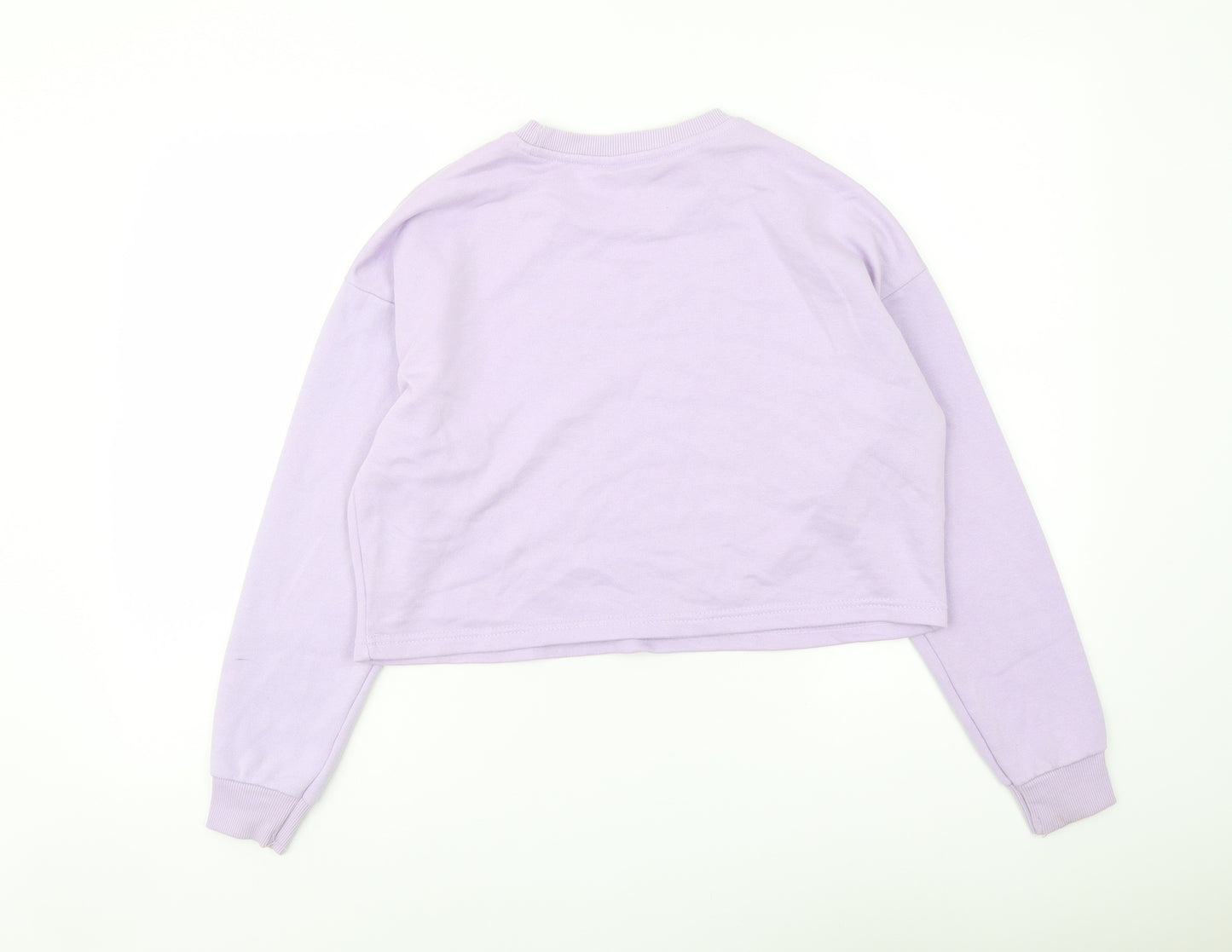 New Look Girls Purple Cotton Pullover Sweatshirt Size 12-13 Years Pullover