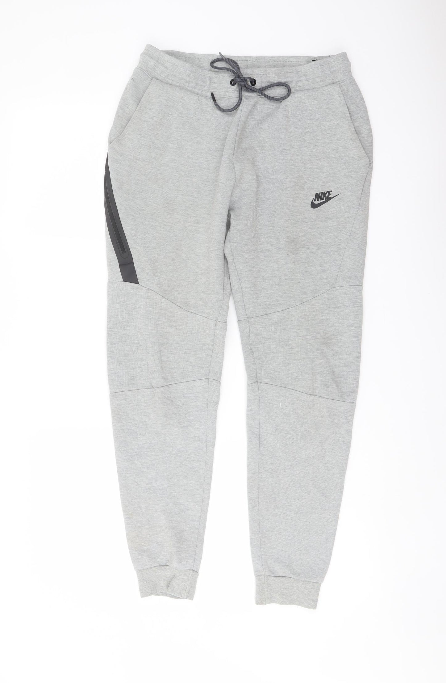 Nike Mens Grey Cotton Sweatpants Trousers Size S L27 in Regular Drawstring