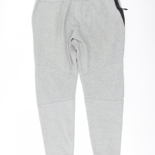 Nike Mens Grey Cotton Sweatpants Trousers Size S L27 in Regular Drawstring