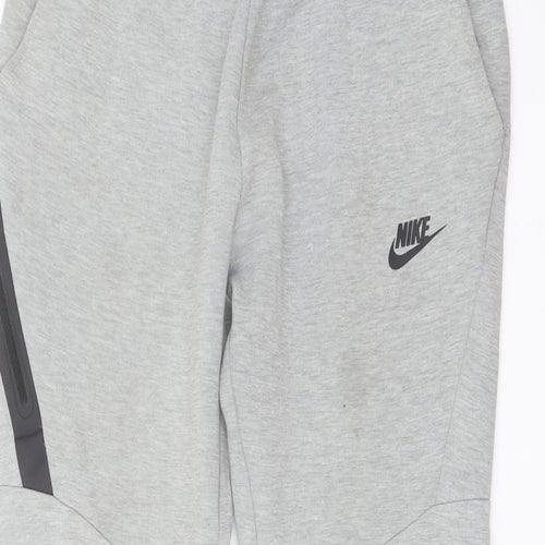 Nike Mens Grey Cotton Sweatpants Trousers Size S L27 in Regular Drawstring
