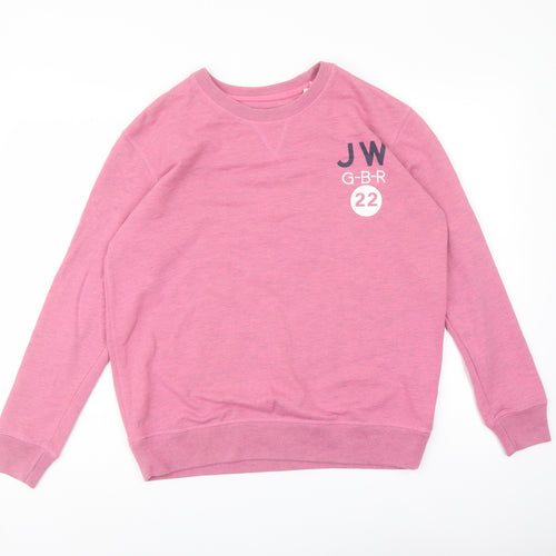 Jack Wills Womens Pink Cotton Pullover Sweatshirt Size 6 Pullover