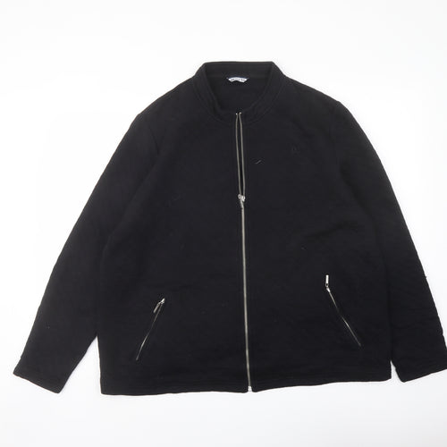 DASH Womens Black Cotton Full Zip Sweatshirt Size 16 Zip