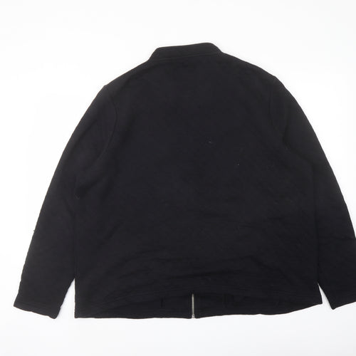 DASH Womens Black Cotton Full Zip Sweatshirt Size 16 Zip