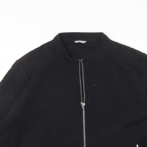 DASH Womens Black Cotton Full Zip Sweatshirt Size 16 Zip