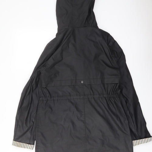 New Look Womens Black Rain Coat Coat Size 10 Zip