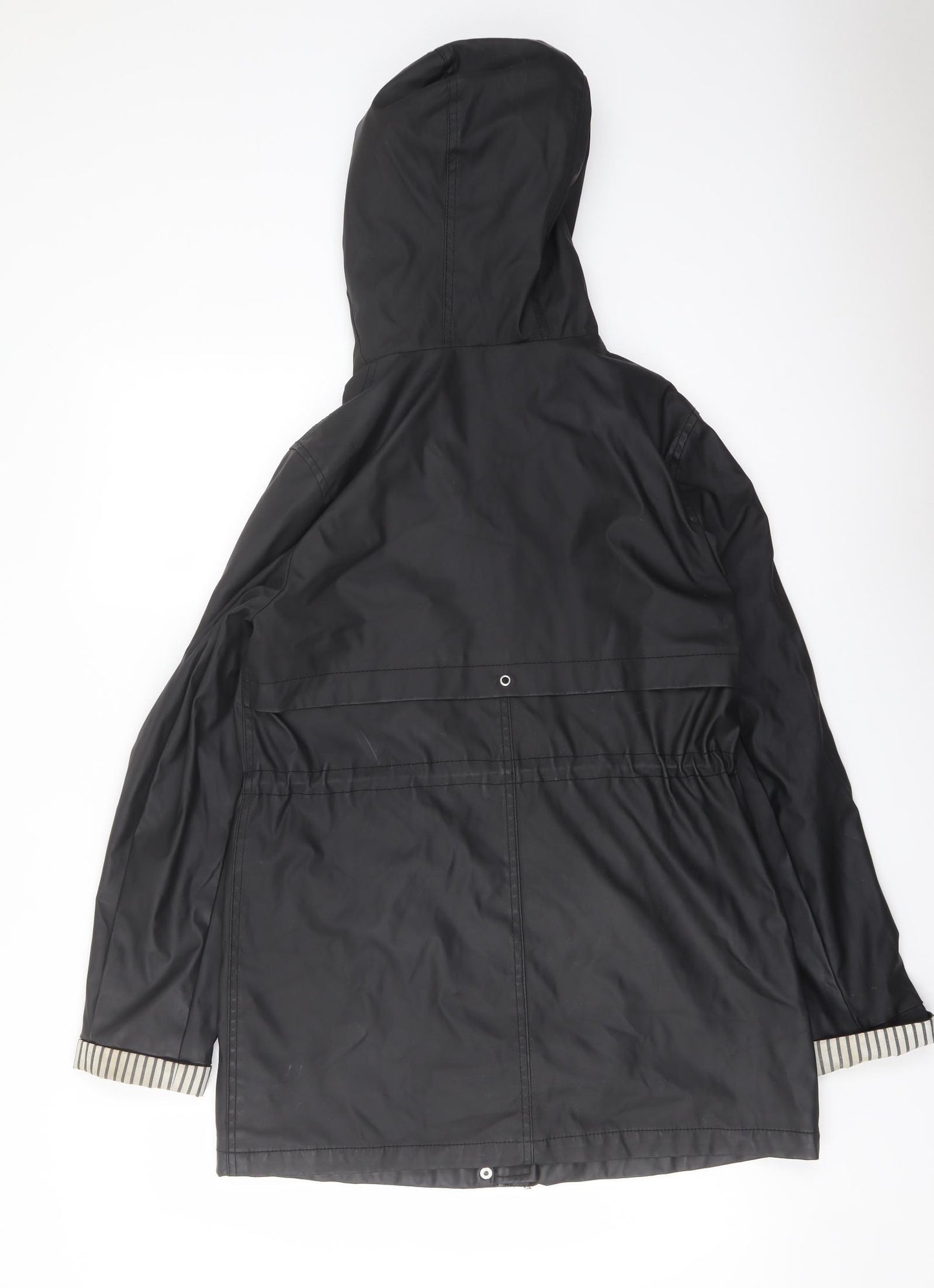New Look Womens Black Rain Coat Coat Size 10 Zip