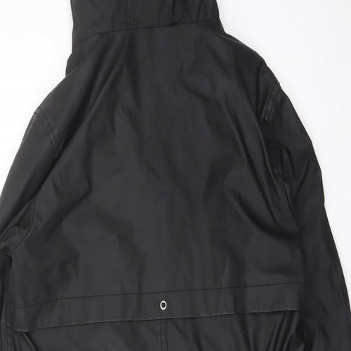 New Look Womens Black Rain Coat Coat Size 10 Zip