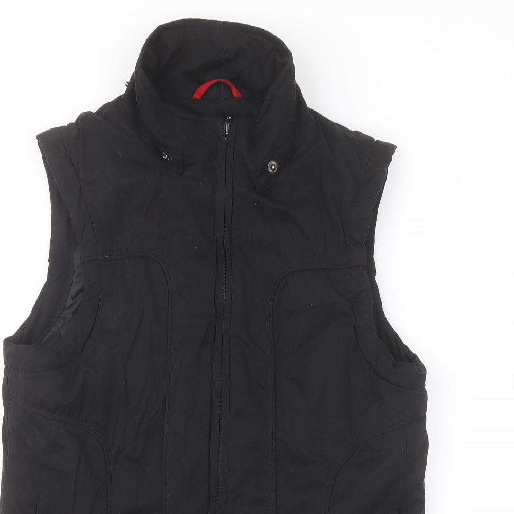 Dorothy Perkins Womens Black Gilet Coat Size 10 Zip