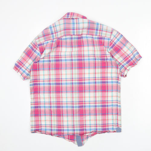 Blue Harbour Mens Multicoloured Plaid Cotton Button-Up Size S Collared Button