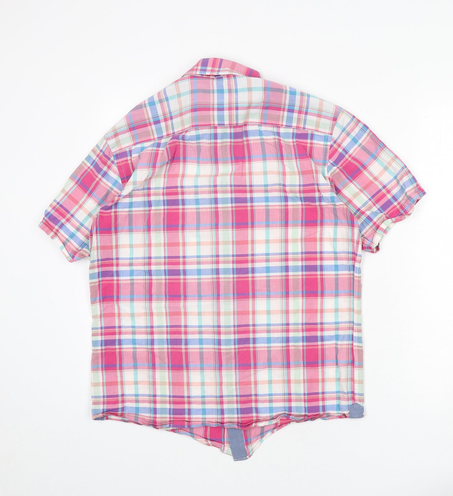 Blue Harbour Mens Multicoloured Plaid Cotton Button-Up Size S Collared Button