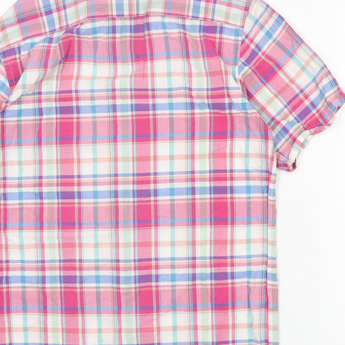 Blue Harbour Mens Multicoloured Plaid Cotton Button-Up Size S Collared Button