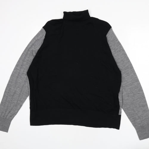 Marks and Spencer Womens Grey Roll Neck Wool Pullover Jumper Size 22