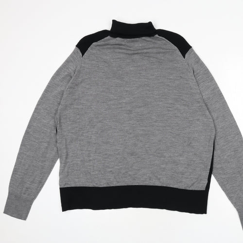 Marks and Spencer Womens Grey Roll Neck Wool Pullover Jumper Size 22