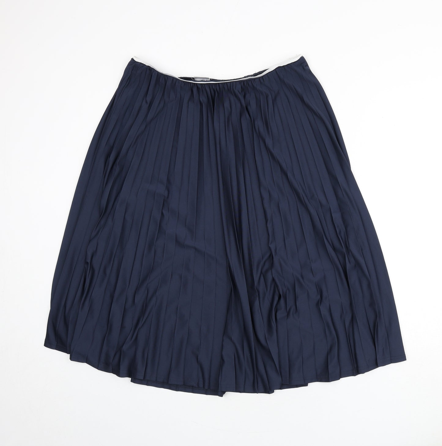 Damart Womens Blue Polyester Pleated Skirt Size 34 in