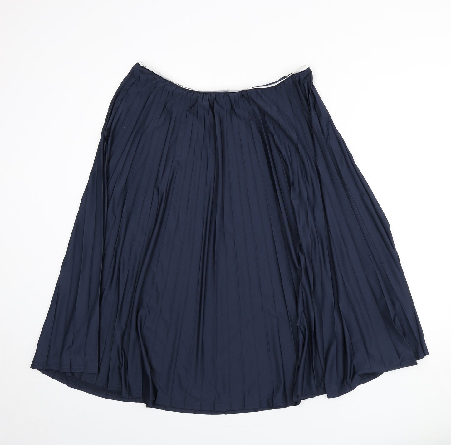 Damart Womens Blue Polyester Pleated Skirt Size 34 in
