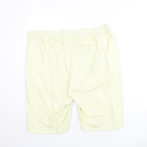 Cotton Traders Womens Yellow Cotton Bermuda Shorts Size 20 L12 in Regular Pull On