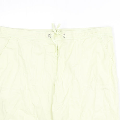 Cotton Traders Womens Yellow Cotton Bermuda Shorts Size 20 L12 in Regular Pull On