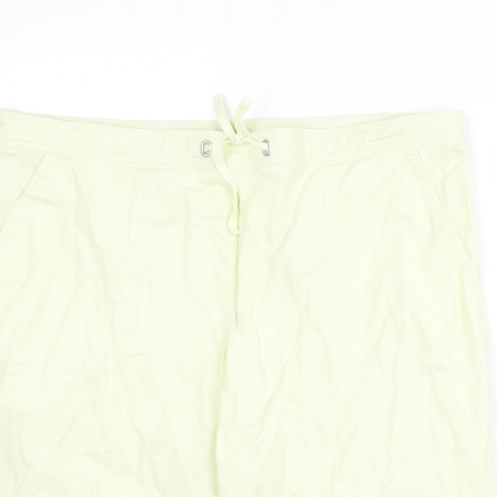 Cotton Traders Womens Yellow Cotton Bermuda Shorts Size 20 L12 in Regular Pull On